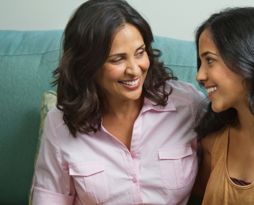 Mother and teenage daughter